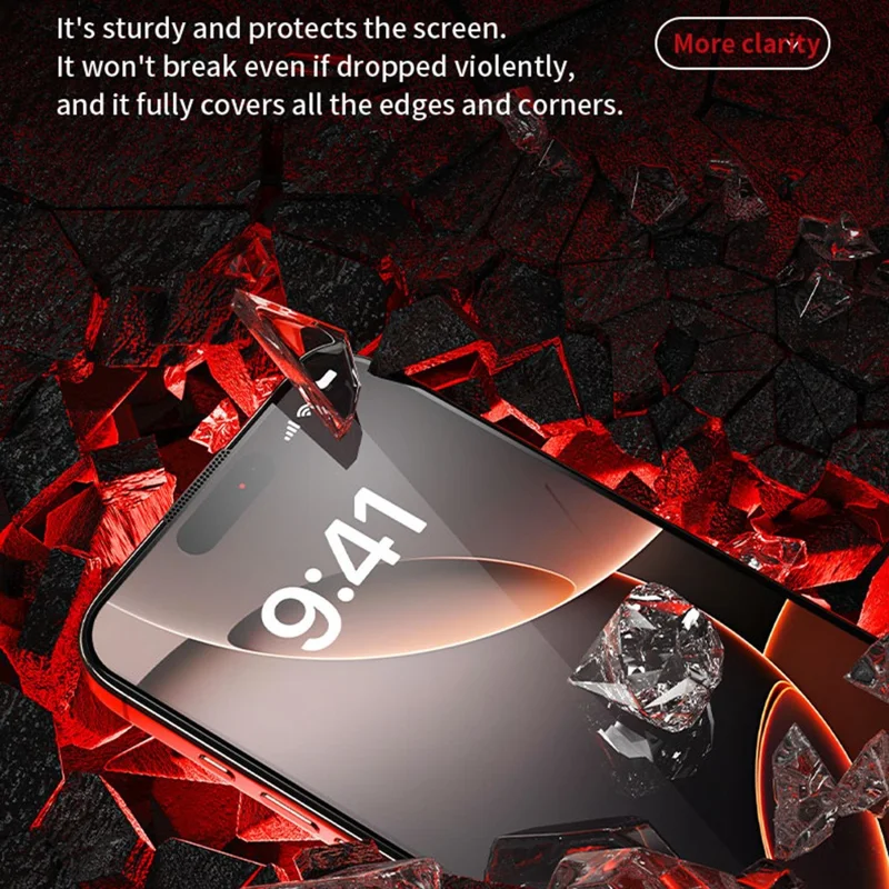 WEKOME WTP-116 For iPhone 17 Full Screen Protector 6D Curved Ultra-Fine Edge Privacy Tempered Glass Film - Black