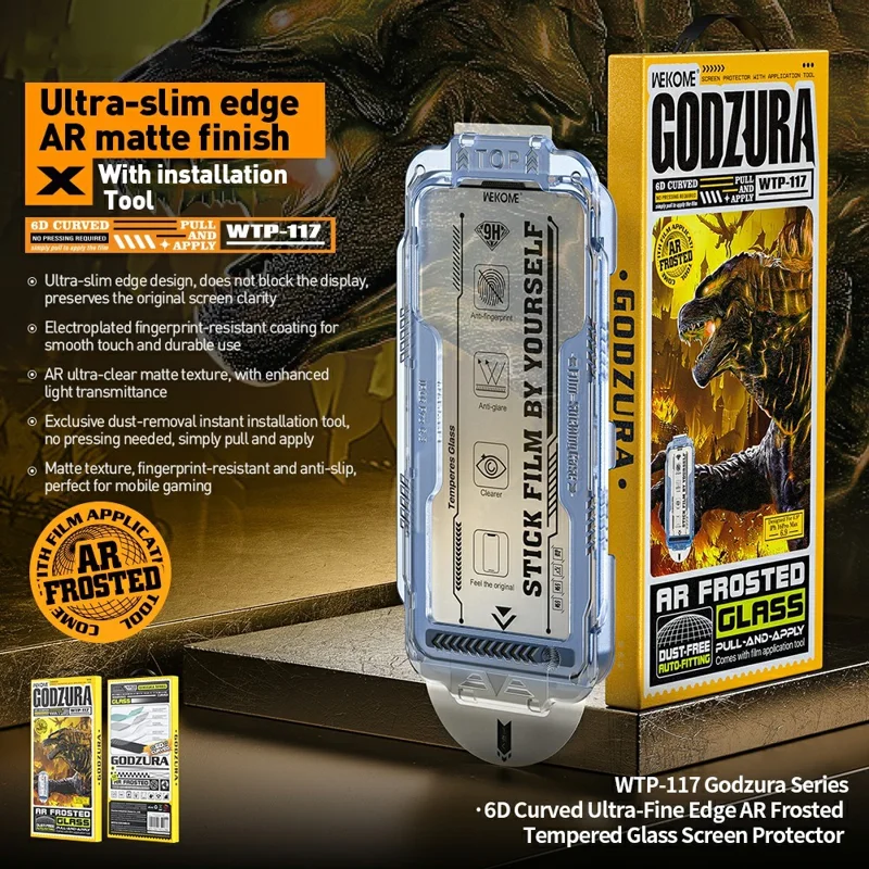 WEKOME WTP-117 For iPhone 17 Screen Protector 6D Curved Ultra-Fine Edge AR Matte Full Coverage Tempered Glass Film - Transparent