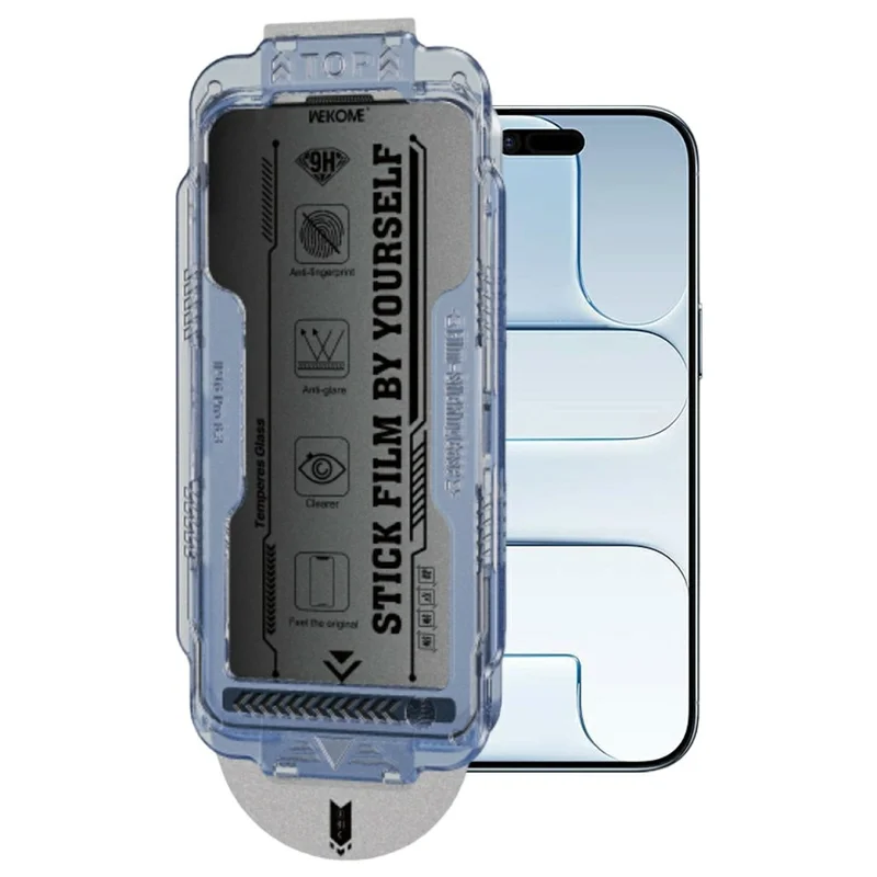 WEKOME WTP-118 Para iPhone Air Protector de Ecrã 6D Curvo com Borda Ultrafina Mate, Cobertura Total, Vidro Temperado com Privacidade - Preto