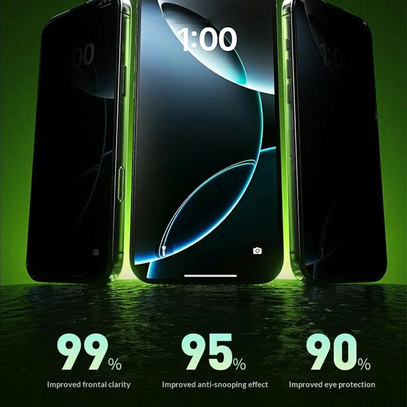 WEKOME WTP-118 Para iPhone Air Protector de Ecrã 6D Curvo com Borda Ultrafina Mate, Cobertura Total, Vidro Temperado com Privacidade - Preto