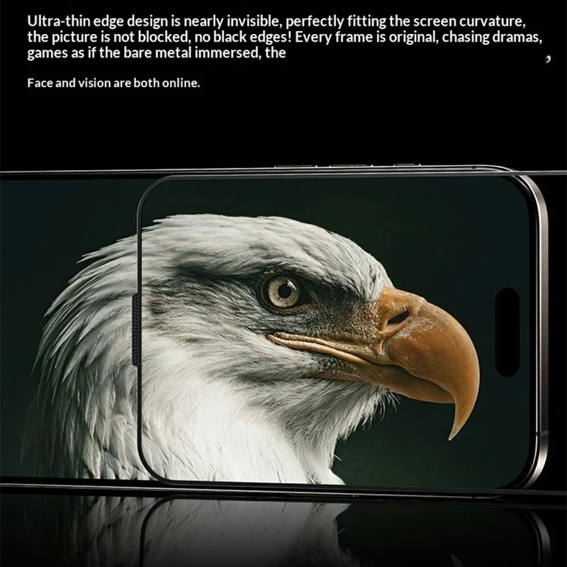 WEKOME WTP-118 Para iPhone 17 Pro Protector de Ecrã 6D Curvo com Borda Ultrafina Mate, Cobertura Total, Privacidade, Vidro Temperado - Preto