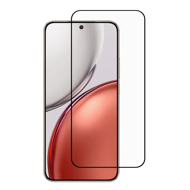 For Honor Magic8 Lite 5G Screen Protector Silk Printing Full Glue Full Coverage Tempered Glass Screen Film - Black