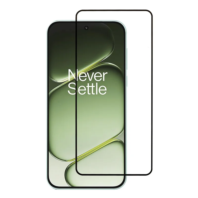 For OnePlus Turbo 6 5G Screen Protector Silk Printing Full Glue Full Coverage Tempered Glass Screen Film - Black