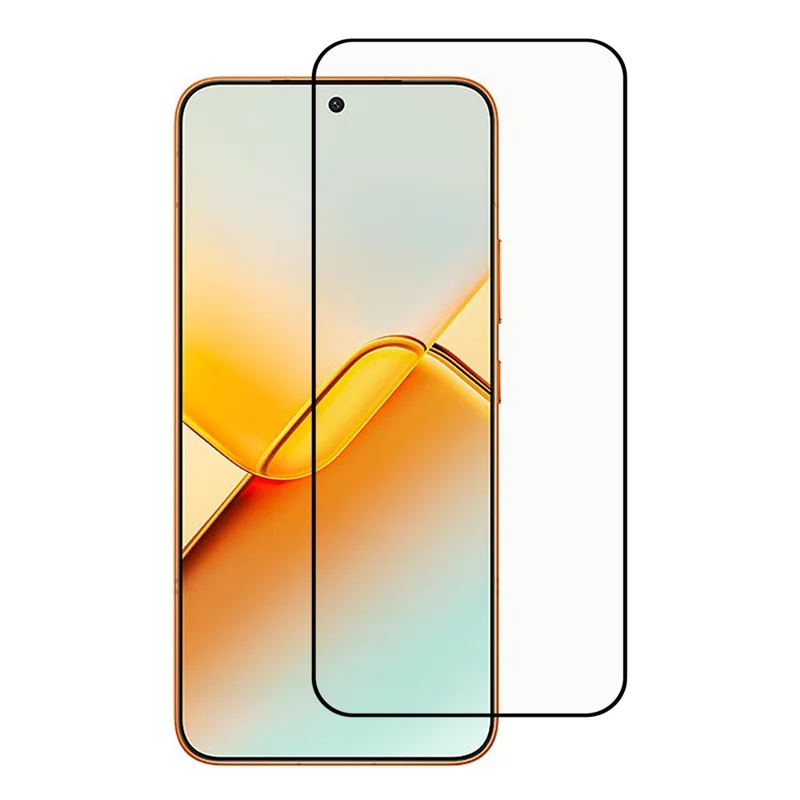 For Honor Power2 5G Screen Protector Silk Printing Full Glue Full Coverage Tempered Glass Screen Film - Black