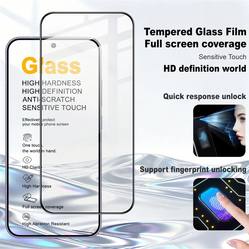 IMAK Pro+ Serie til Honor Magic8 Pro Air 5G Skærmværn Fuld Dækning Tempred Glassfilm (Fingerprintsås) - Sort