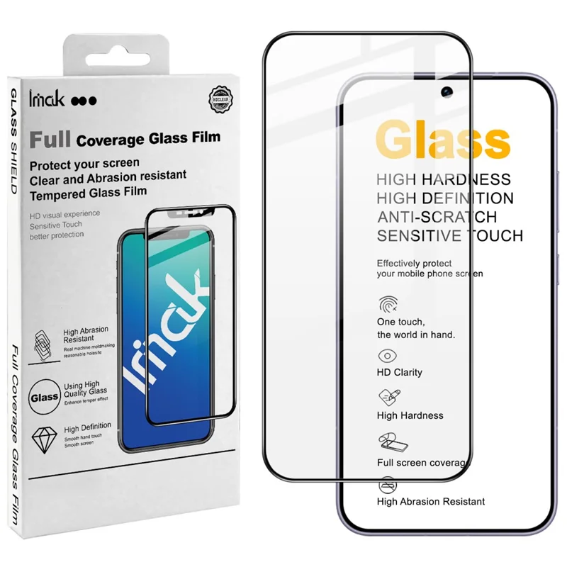 IMAK Pro+ Serie til Honor Magic8 Pro Air 5G Skærmværn Fuld Dækning Tempred Glassfilm (Fingerprintsås) - Sort
