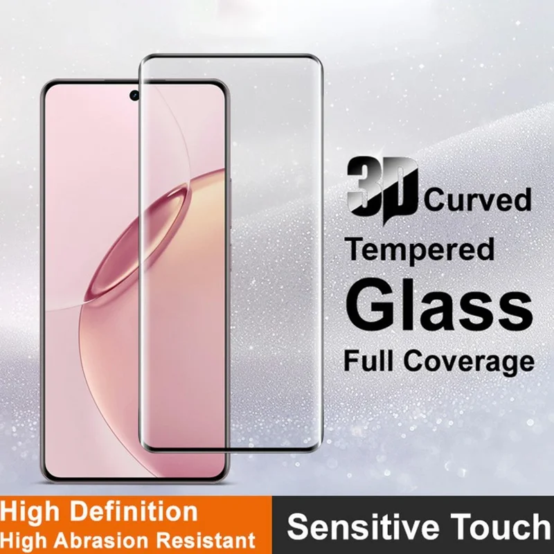 IMAK Para Realme 16 Pro+ 5G Protetor de Ecrã Total Película de Vidro Temperado com Borda Curva 3D Cola nas Laterais (Desbloqueio por Impressão Digital) - Preto