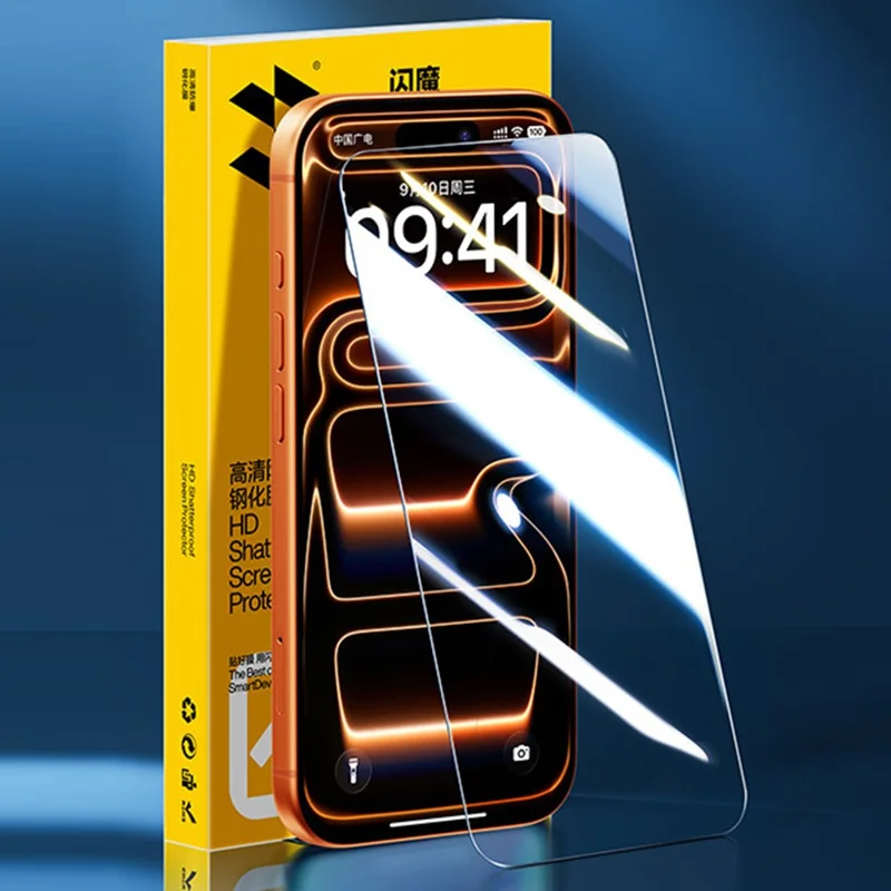 SMARTDEVIL For iPhone 15 Pro Max Screen Protector 0.33MM HD High Aluminium-Silicon Glass Film (NOT Complete Covering) with Installation Tool - Transparent