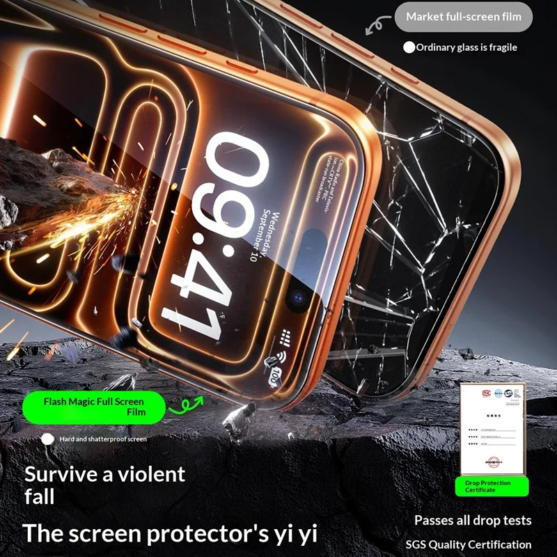 SMARTDEVIL 3Pcs For iPhone 15 Pro HD Screen Protector High Aluminium-Silicon 0.33MM Tempered Glass with Installation Tool (NOT Complete Covering) - Transparent