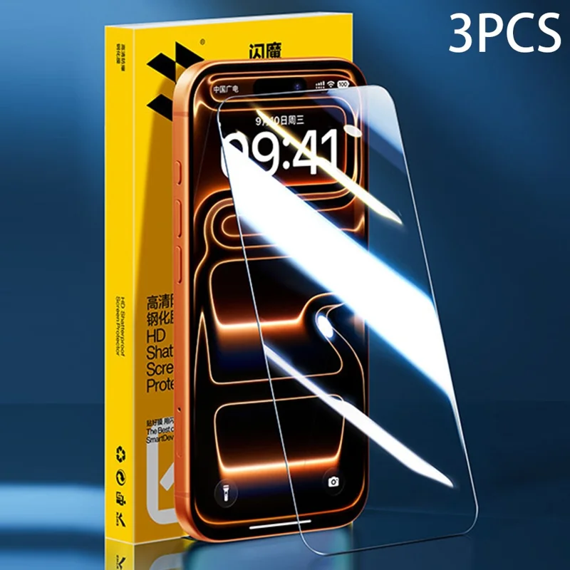 SMARTDEVIL 3Pcs For iPhone 15 Plus HD Screen Protector High Aluminium-Silicon 0.33MM Tempered Glass with Installation Tool (NOT Complete Covering) - Transparent