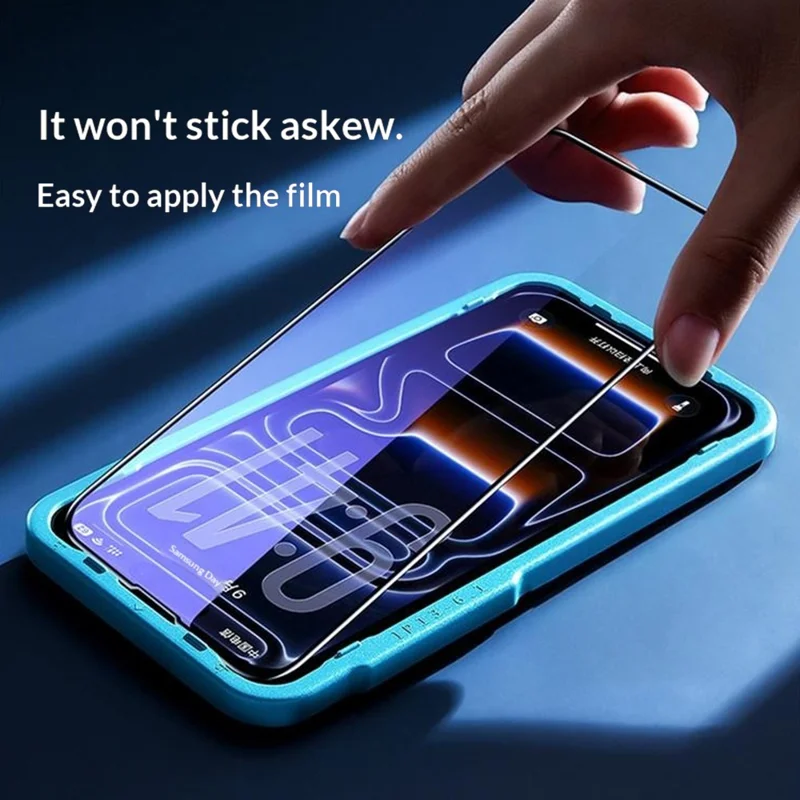 SMARTDEVIL For iPhone 16 Anti-blue Light Screen Protector 0.33mm High Aluminium-Silicon Tempered Glass Film (Not Complete Covering) with Installation Tool