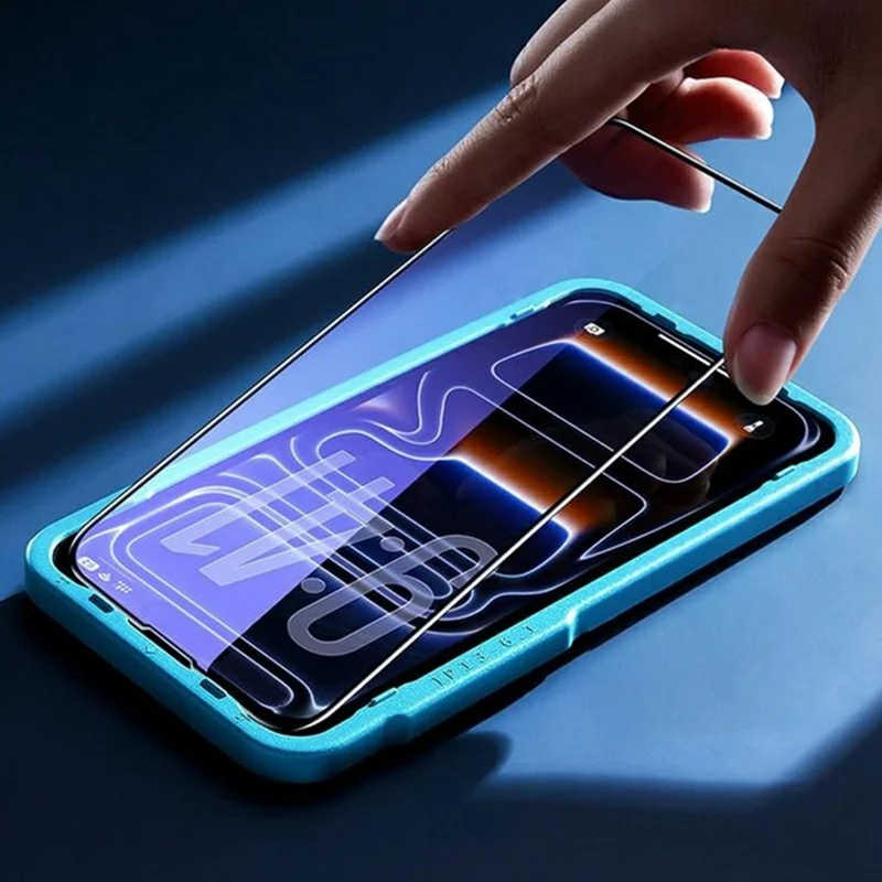 SMARTDEVIL For iPhone 15 Anti-blue Light Screen Protector 0.33mm High Aluminium-Silicon Tempered Glass Film (Not Complete Covering) with Installation Tool