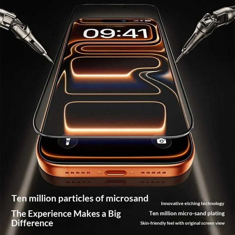 SMARTDEVIL For iPhone 15 Screen Protector 0.33mm Medium Aluminium Matte Tempered Glass with Installation Tool (Not Complete Covering)