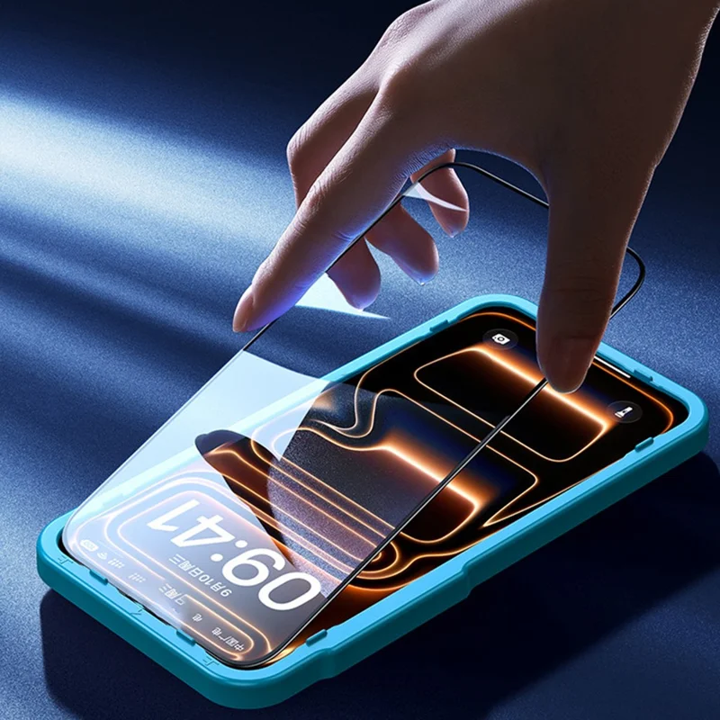 SMARTDEVIL Full Screen Protector For iPhone 14 Plus  /  13 Pro Max 0.33mm Silk Printing High Aluminium-Silicon HD Tempered Glass with Installation Tool - Transparent