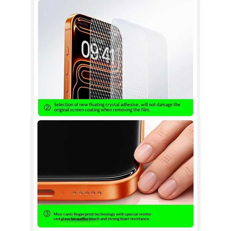 SMARTDEVIL 2Pcs Full Screen Protector For iPhone 17  /  16 Pro 0.33mm Silk Printing High Aluminium-Silicon HD Tempered Glass with Installation Tool - Transparent