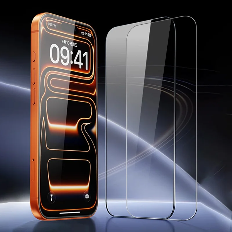 SMARTDEVIL 2Pcs Full Screen Protector For iPhone 16 Plus  /  15 Plus 0.33mm Silk Printing High Aluminium-Silicon HD Tempered Glass with Installation Tool - Transparent