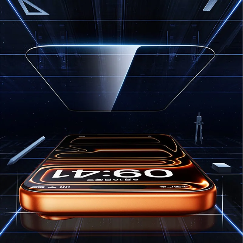 SMARTDEVIL 2Pcs For iPhone 15 Pro Full Screen Protector 0.33mm Silk Printing High Aluminium-Silicon HD Tempered Glass with Installation Tool - Transparent