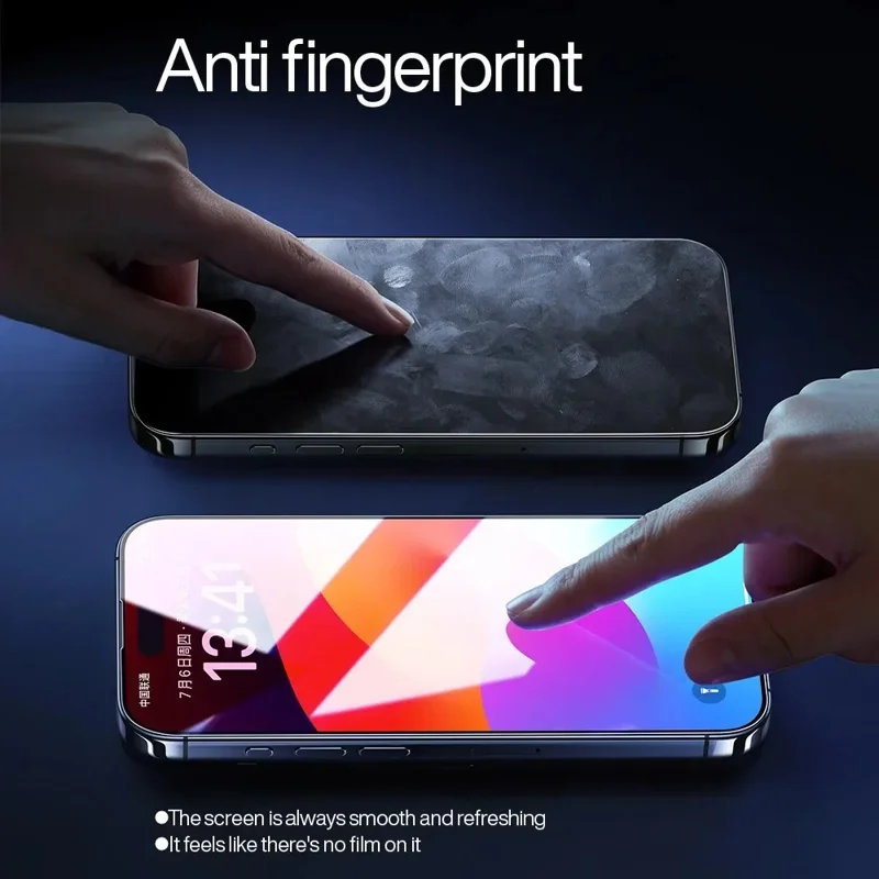 SMARTDEVIL For iPhone 16 Pro Full Screen Protector Anti Blue Light 0.33mm Silk Printing High Aluminium-silicon Glass Film - Transparent