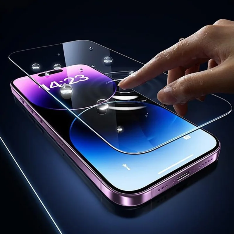 SMARTDEVIL для iPhone 15 Pro, защитная пленка на весь экран, защита от синего света, 0,33 мм, шелкография, пленка из высокопрочного алюмосиликатного стекла — прозрачная