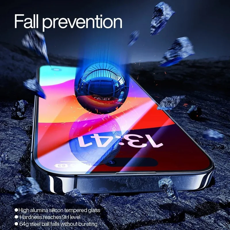 SMARTDEVIL For iPhone 12 Pro Max Full Screen Protector Anti Blue Light 0.33mm Silk Printing High Aluminium-silicon Glass Film - Transparent