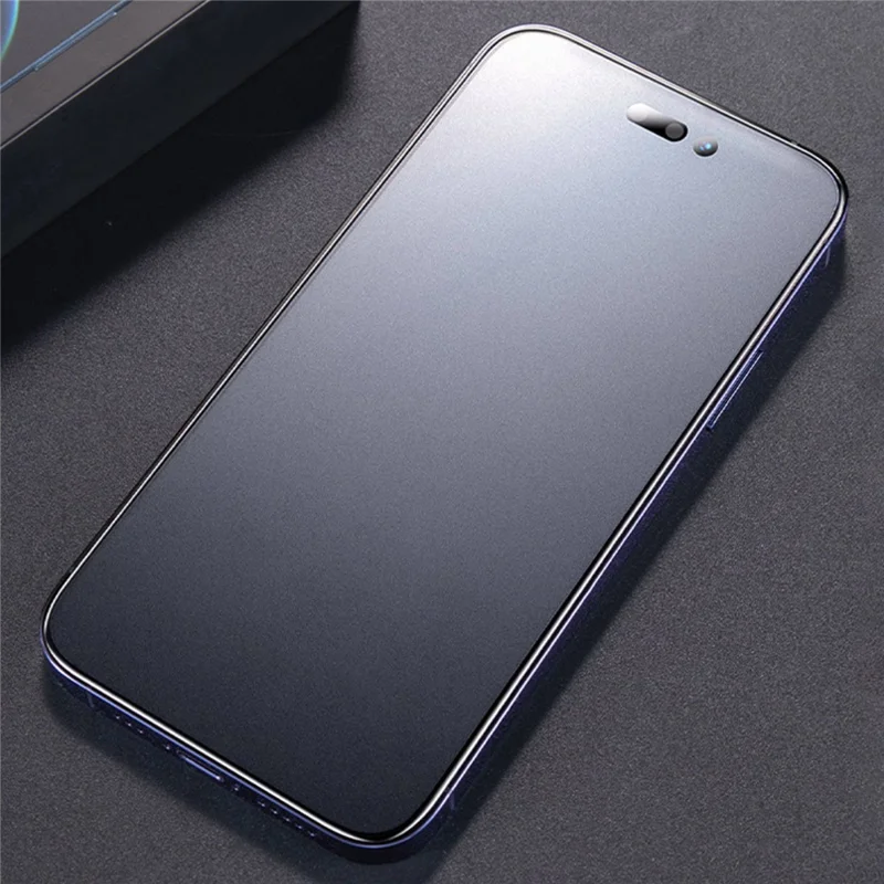 SMARTDEVIL Für iPhone 16 Plus / 15 Plus 0,33 mm Vollbildschutz Silk Printing Matt Medium Alumina Glasfolie mit Staubschutznetz / Installationsrahmen – Schwarz