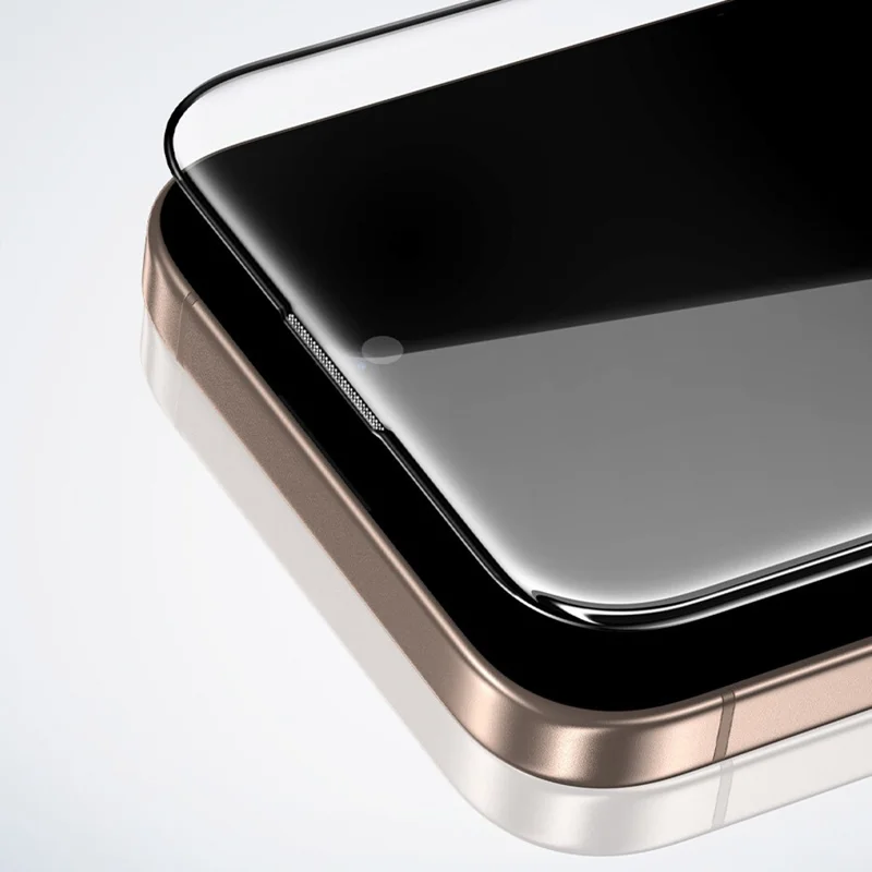 SMARTDEVIL Protector de pantalla completo antiespías para iPhone Air, película de vidrio de alta alúmina-silicio de 0,33 mm con impresión de seda y herramienta de instalación - Negro