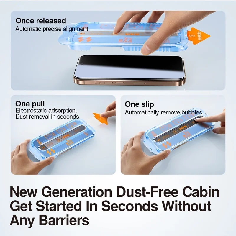 SMARTDEVIL For iPhone 17 Pro Anti-spy Full Screen Protector 0.33mm High Aluminium-silicon Glass Silk Printing Film with Installation Tool - Black