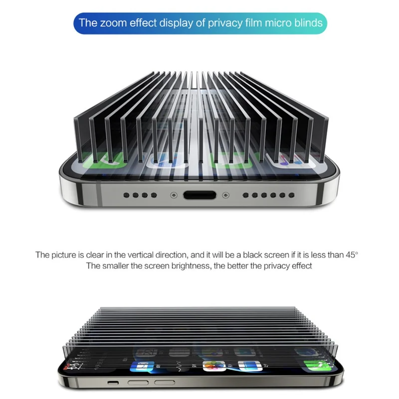 SMARTDEVIL Für iPhone 14 Plus / 13 Pro Max Anti-Spionage-Vollbildschutz 0,33 mm Hartglas mit Silkglass-Rahmen und Installationswerkzeug – Schwarz