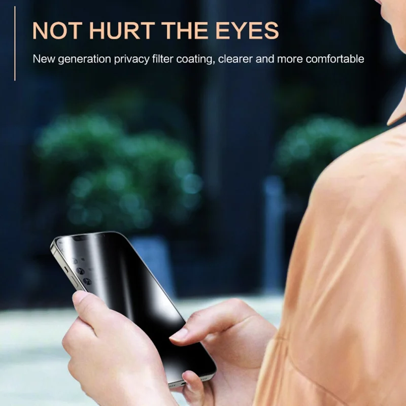 SMARTDEVIL Für iPhone 14 Plus / 13 Pro Max Anti-Spionage-Vollbildschutz 0,33 mm Hartglas mit Silkglass-Rahmen und Installationswerkzeug – Schwarz