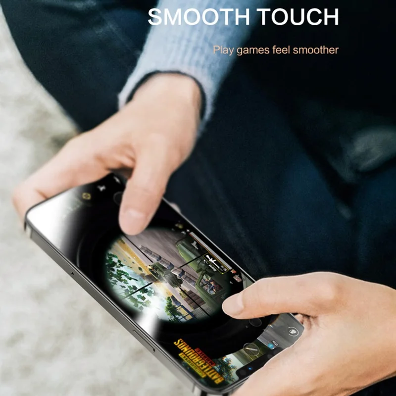 SMARTDEVIL Für iPhone 14 Plus / 13 Pro Max Anti-Spionage-Vollbildschutz 0,33 mm Hartglas mit Silkglass-Rahmen und Installationswerkzeug – Schwarz