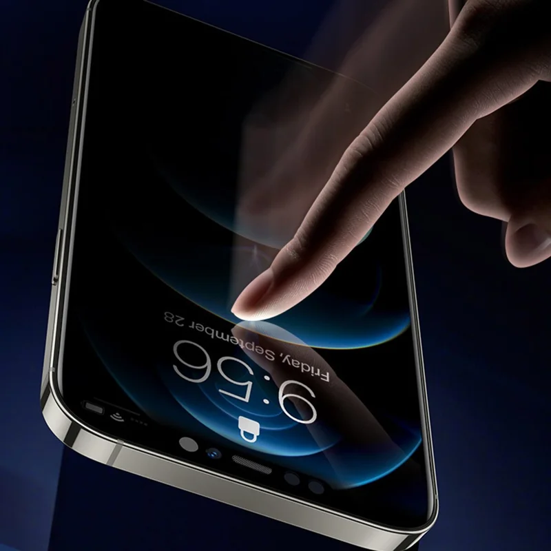 SMARTDEVIL Für iPhone 14 Plus / 13 Pro Max Anti-Spionage-Vollbildschutz 0,33 mm Hartglas mit Silkglass-Rahmen und Installationswerkzeug – Schwarz