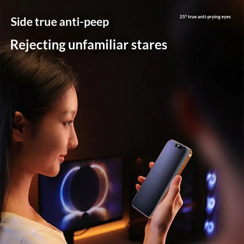 SMARTDEVIL Anti-spy Full Screen Protector For iPhone 16 Plus  /  15 Plus 0.33mm Medium Aluminium Silk Printing Tempered Glass with Installation Tool