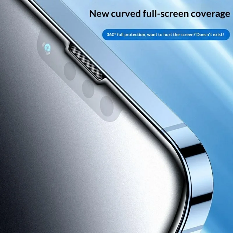 SMARTDEVIL Protector de Pantalla Completa Anti-Espías Para iPhone 16e / 14 / 13 / 13 Pro 0,33 mm Vidrio Templado de Aluminio Medio con Impresión de Seda y Herramienta de Instalación - Negro