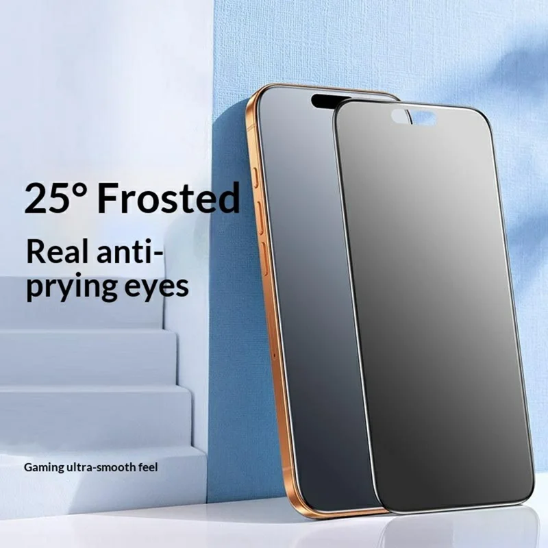 SMARTDEVIL Für iPhone 14 Plus / 13 Pro Max Sichtschutz-Vollschirmschutz 0,33 mm mittleres Aluminium Seidenbedrucktes Sicherheitsglas mit Montagewerkzeug – Schwarz