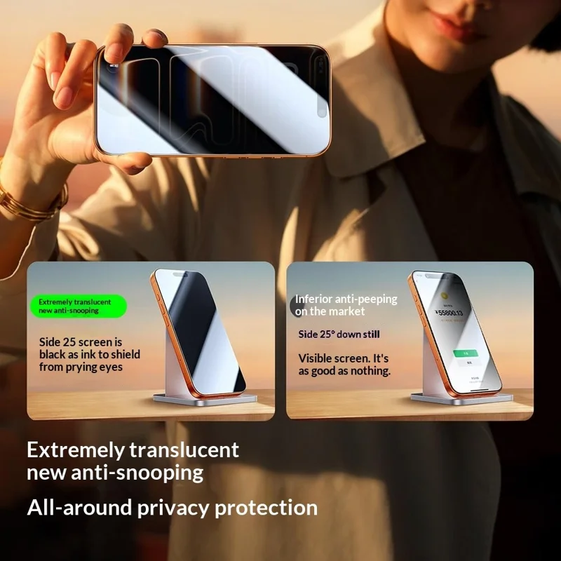 SMARTDEVIL Screen Protector For iPhone 12  /  12 Pro Anti Spy 0.33mm High Aluminium-Silicon Tempered Glass Film (Not Complete Covering) with Installation Tool