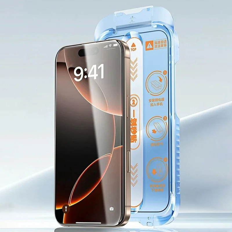 SMARTDEVIL Screen Protector For iPhone 16e  /  14  /  13  /  13 Pro 0.33mm Silk Printing Full Coverage HD High Aluminium-silicon Glass Film with Dust-Free Installation Tool - Transparent