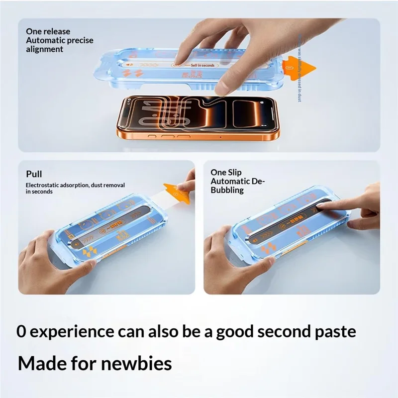 SMARTDEVIL Protecteur d'écran pour iPhone 17 Pro Verre trempé 0,33 mm Protection intégrale HD Film en verre aluminosilicate avec outil d'installation sans poussière - Transparent