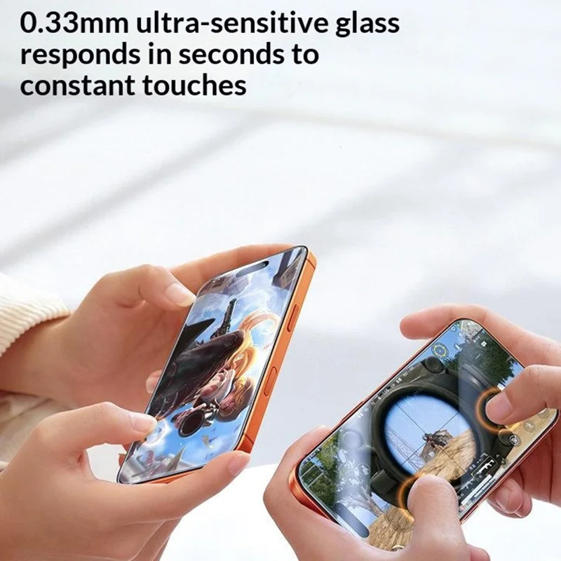 SMARTDEVIL 2 unidades para protector de pantalla completa iPhone 17 Pro Max 0,33 mm impresión en seda protector antirreflejos AR de alta definición película de vidrio de aluminio-silicio con herramienta de instalación sin polvo - transparente