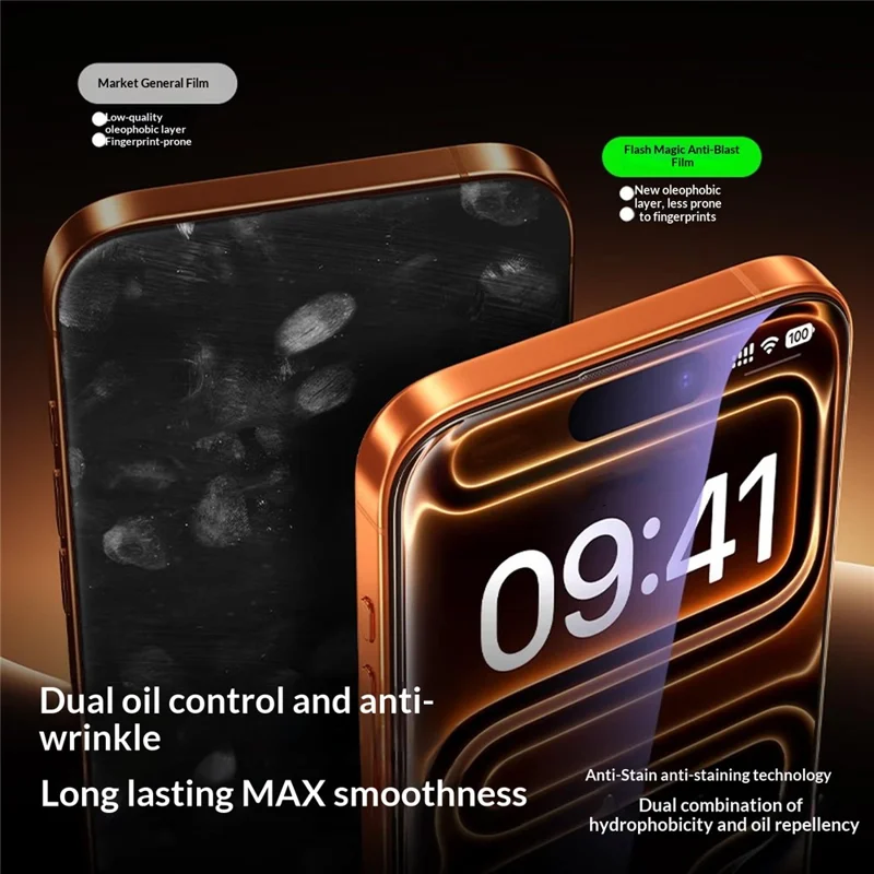 SMARTDEVIL Защитная пленка для iPhone 17 Pro на весь экран 0,33 мм, антибликовое покрытие, стекло повышенной прочности, с инструментом для установки без пузырьков