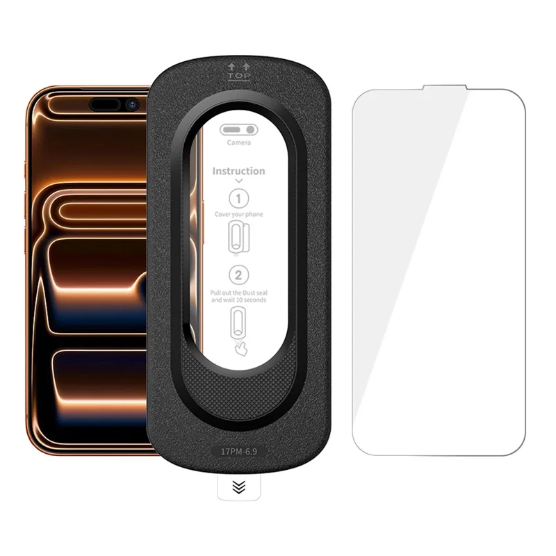 Для iPhone 17 Pro Max защитная пленка на весь экран, антиотпечатки, пленка из высококачественного алюмосиликатного стекла с инструментом для удаления пыли — прозрачная