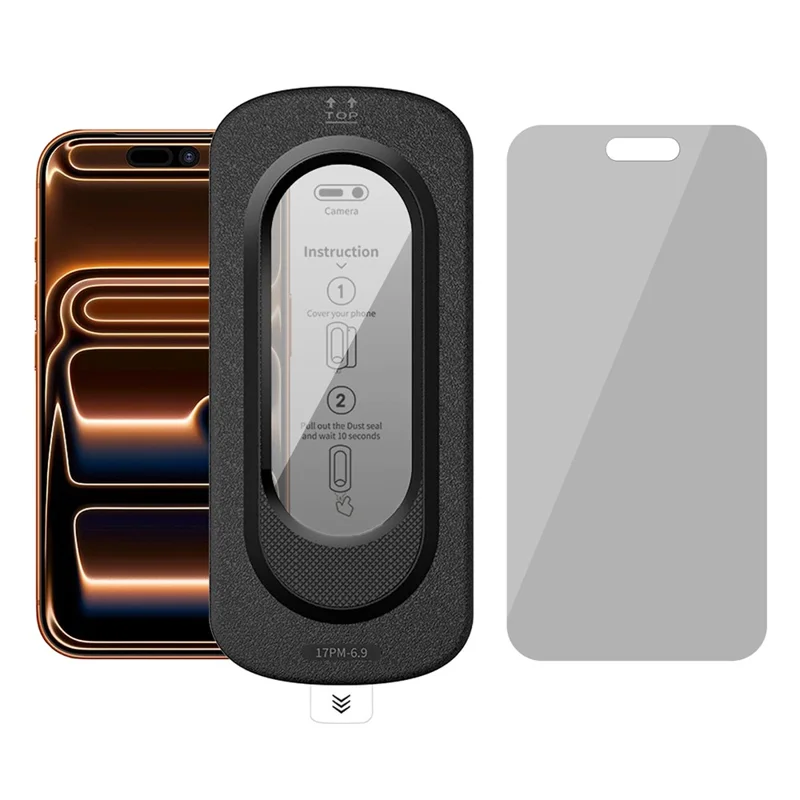 Für iPhone 17 Pro Max Anti-Spion Vollbildschutz aus hochwertigem Aluminium-Silizium-Glas mit Staubschutz-Installationshilfe – Schwarz