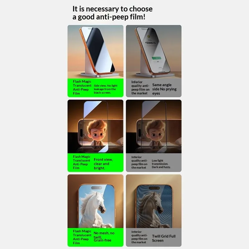 SMARTDEVIL 2 шт. для iPhone 15 Pro Max Защитная пленка от подглядывания 0,33 мм Закаленное стекло из алюмокремниевого сплава (не полное покрытие) с инструментом для установки