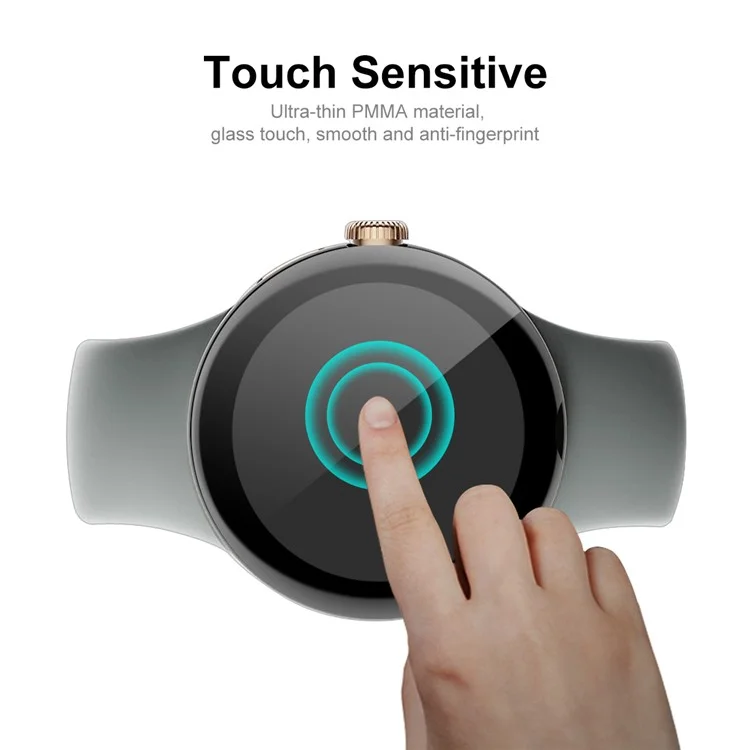 ENKAY HAT PRINCE For Google Pixel Watch 2 / Pixel Watch 3D Curved PMMA Screen Protector Soft PC Edge Anti-Scratch HD Clear Full Cover Film