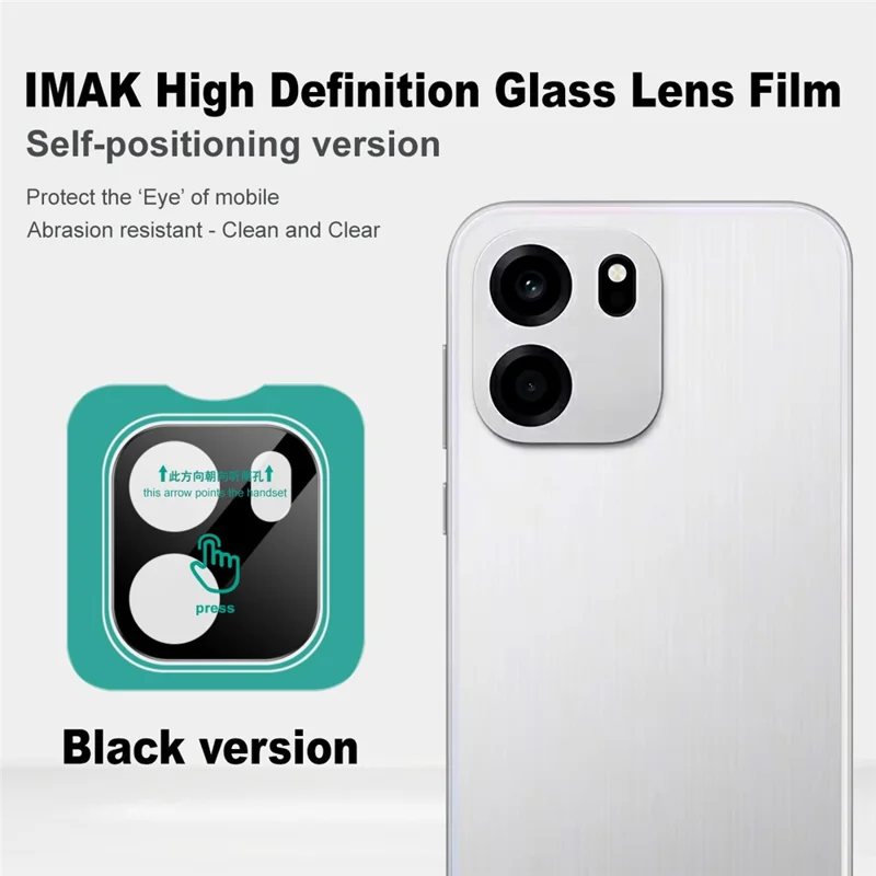 IMAK For OnePlus Turbo 6V 5G Tempered Glass Full Cover Camera Lens Protector with Self Positioning Frame - Black