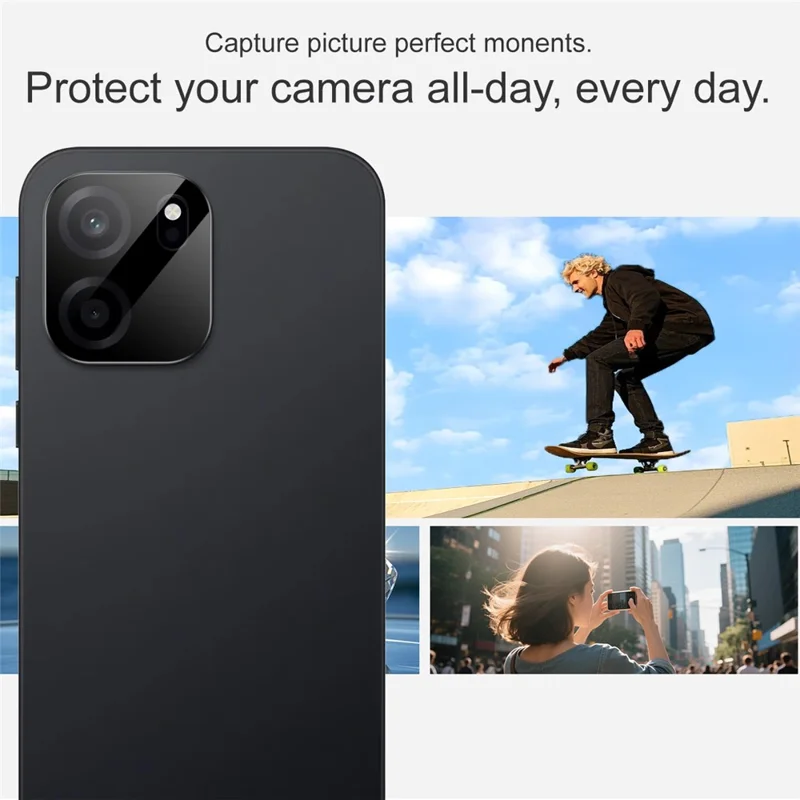 IMAK For OnePlus Turbo 6V 5G Tempered Glass Full Cover Camera Lens Protector with Self Positioning Frame - Black