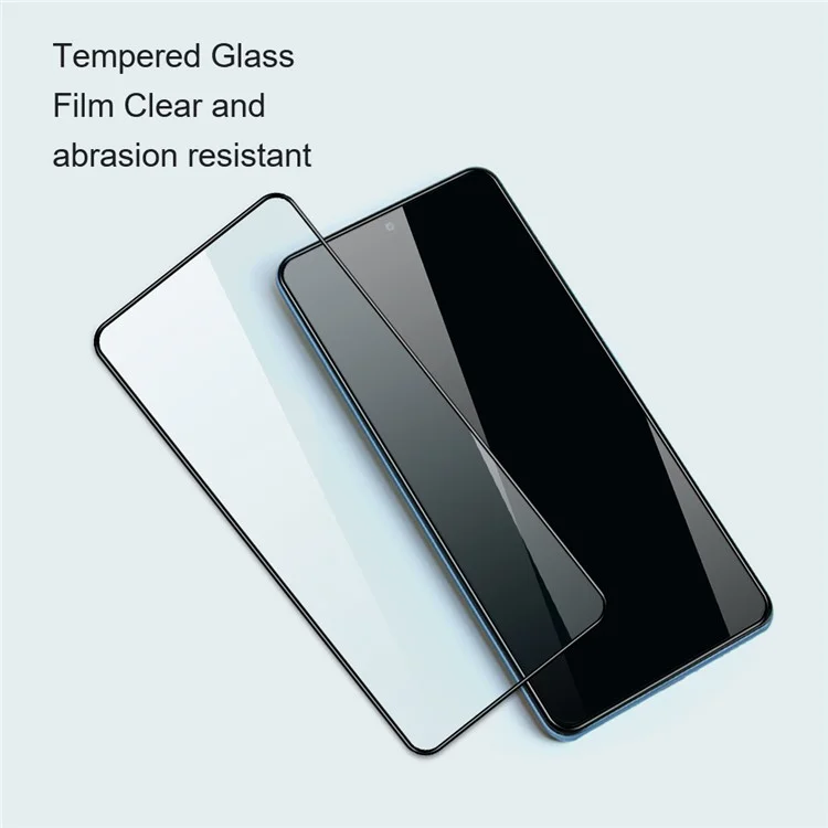 AMORUS 2Pcs / Set For Xiaomi 12T 5G / Redmi K50 Ultra 5G HD Clear Full Glue Tempered Glass Secondary Hardening Silk Printing Full Screen Protector - Black