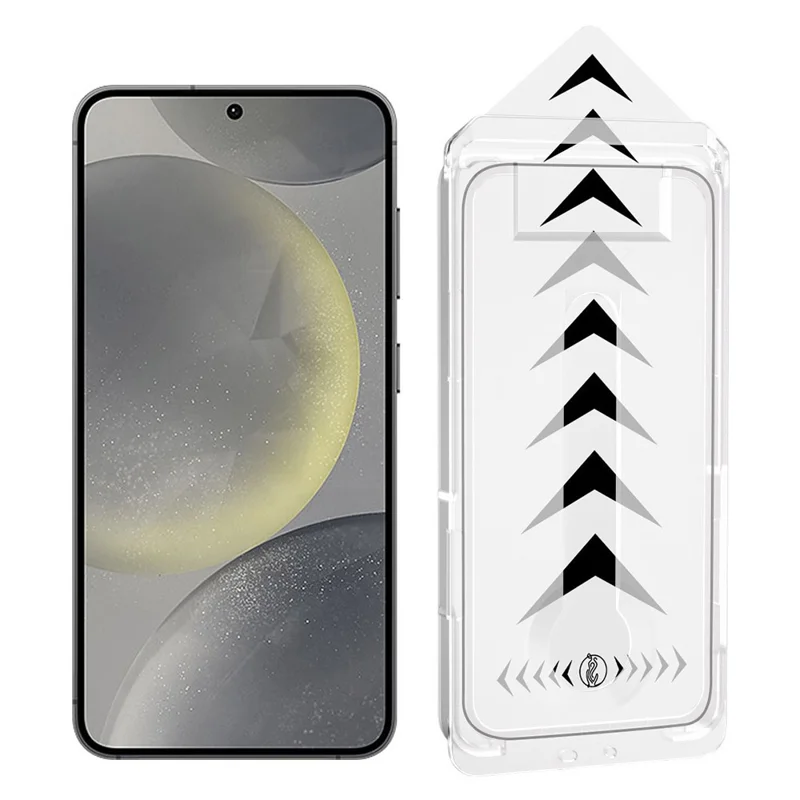 For Samsung Galaxy S24 Full Screen Protector Full Glue Automatic Dust Removal Tempered Glass HD Film with Automatic Alignment Tool - Transparent