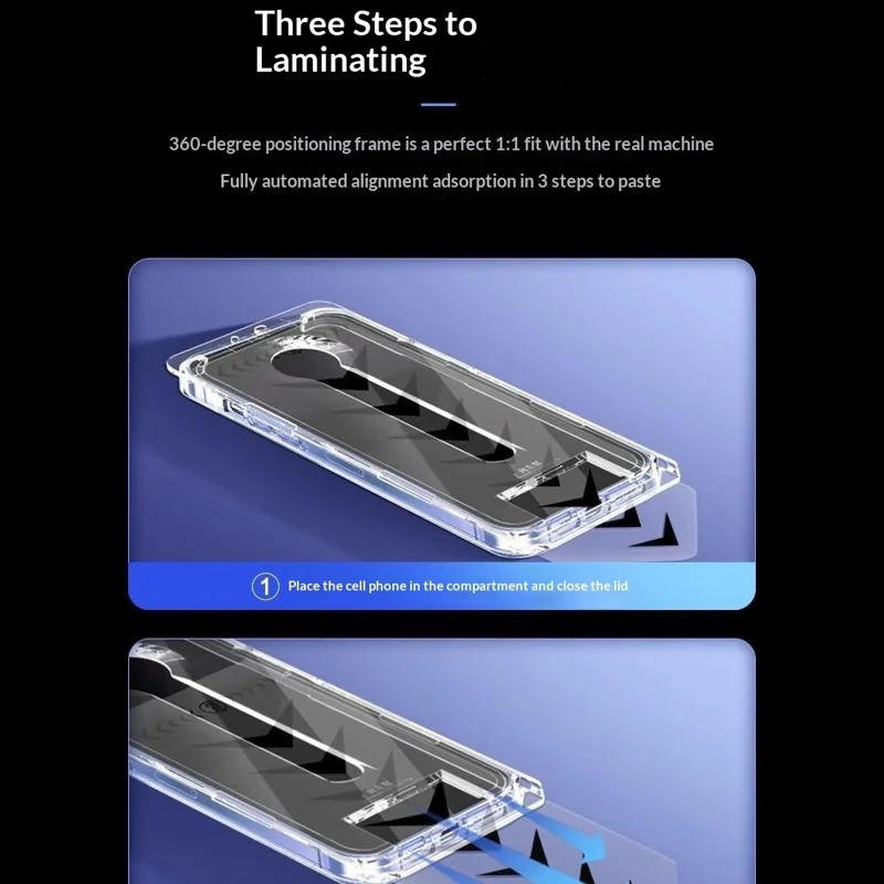 For Samsung Galaxy S24 Full Screen Protector Full Glue Automatic Dust Removal Tempered Glass HD Film with Automatic Alignment Tool - Transparent