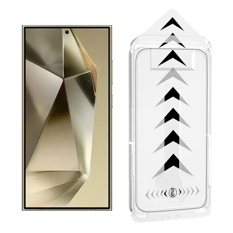 For Samsung Galaxy S24 Ultra Full Screen Protector Full Glue Automatic Dust Removal Tempered Glass HD Film with Automatic Alignment Tool - Transparent