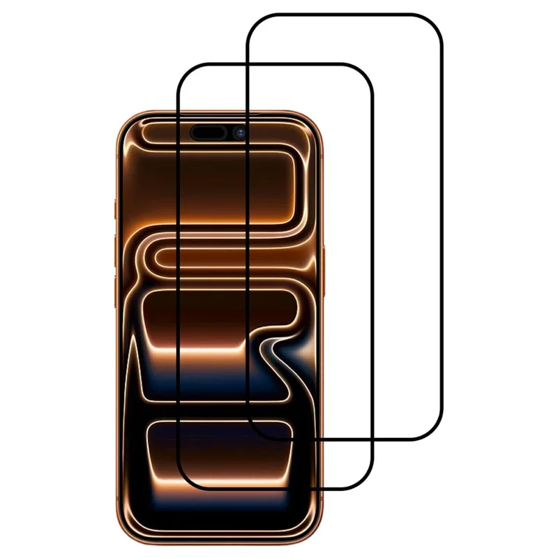 Для iPhone 17 Pro 2 шт. Закаленное стекло с шелковой печатью HD Черная кромка Полное покрытие Защита экрана - Прозрачная